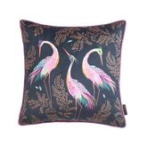 DANCING CRANES MIDNIGHT 50X50cm FEATHER CUSHION